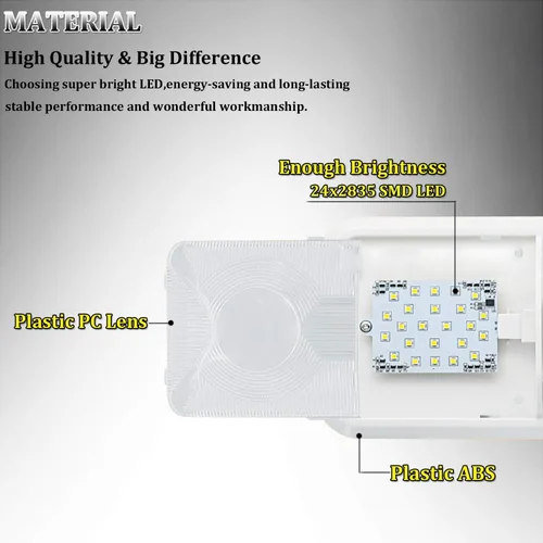 Vista 3 de PSEQT Cúpula de techo regulable para autocaravana, luz individual, 24 LED, iluminación interior ajustable para automóvil, barco, remolque, cámper