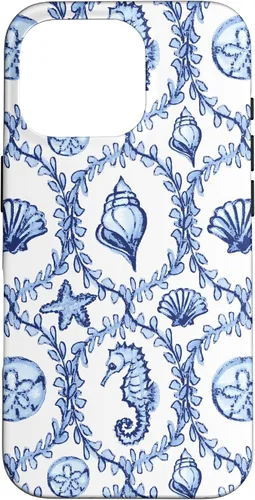 Vista 20 de Funda náutica para iPhone 12 Pro Max Coastal Nieta Preppy Shells náutica blanca azul mar