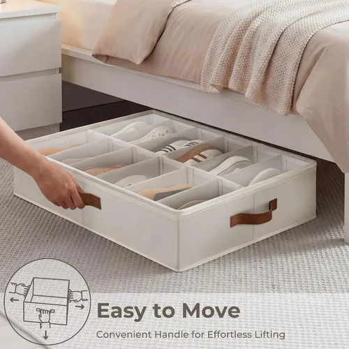 Vista 6 de StorageWorks Organizador de zapatos para armario, con capacidad para hasta 24 pares, juego de 2 contenedores de almacenamiento de zapatos debajo