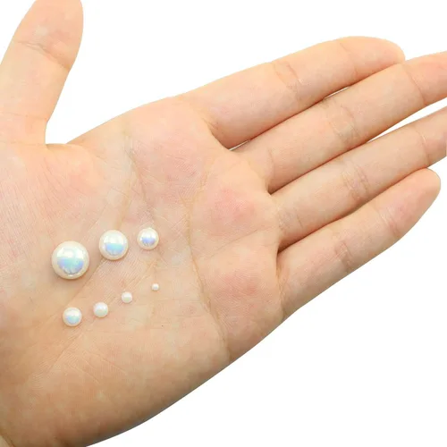 Vista 4 de Tegg Half Pearl - 2800 cuentas sueltas redondas de 7 tamaños para manualidades de bricolaje