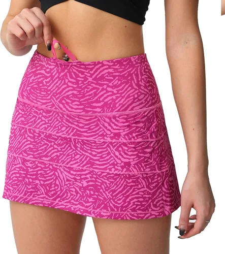 Vista 2 de Husnainna Falda pantalón plisada de cintura alta con bolsillos para tenis y golf para mujer, pantalones cortos incorporados para el entrenamiento