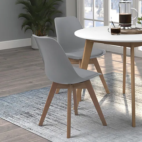Vista 2 de Coaster Home Furnishings Caballo 110132 - Silla de comedor (polipropileno, 2 unidades), color gris