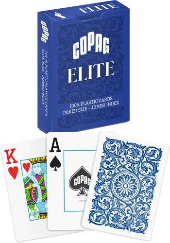 Vista 12 de Copag Elite cartas de juego 100% de plástico, tamaño póquer (estándar) índice Jumbo, baraja individual (negro)