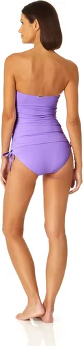 Vista 3 de Anne Cole Top de natación tipo tankini con nudo frontal fruncido para mujer