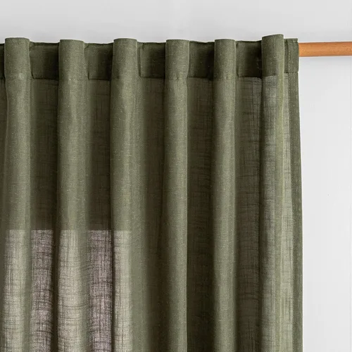 Vista 63 de MYSKY HOME Cortinas naturales de puerta francesa para ventana de puerta, 40 pulgadas de largo, cortas, semitransparentes, filtrantes de luz