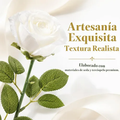 Vista 7 de [Usado] 50 flores artificiales de rosas blancas Beige