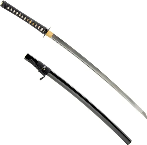 Vista 11 de Handmade Sword Espada katana samurái japonesa, práctica, forjada a mano, acero al carbono 1060, templado al calor, espiga completa, afilada, vaina