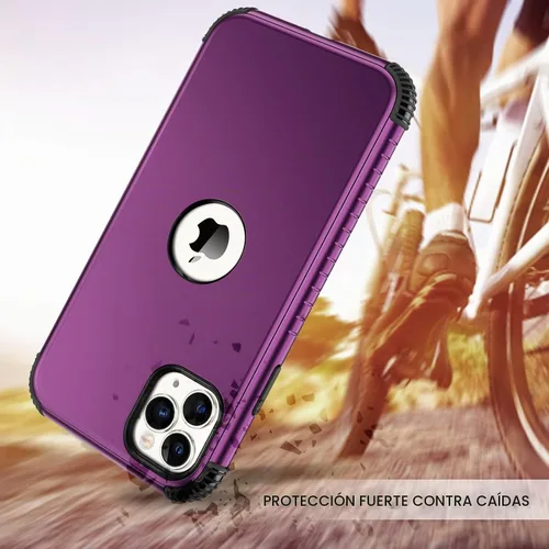 Vista 2 de BENTOBEN Fundas para iPhone 11 Pro Max, 2 en 1, ajuste delgado, resistente, híbrido, a prueba de golpes, de poliuretano termoplástico suave Violeta
