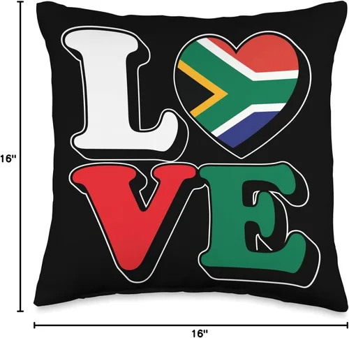 Vista 4 de I Heart South Africa Is In My Heart Traveler Gifts I Love South Africa Travel Souvenir Vacation African Pride - Almohada de 16 x 16 pulgadas