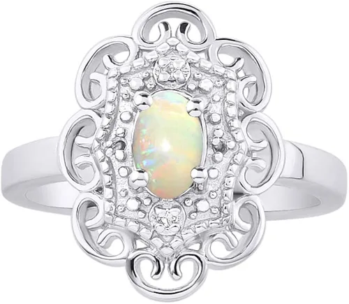 Vista 5 de RYLOS Joyería para mujer, collar con colgante de halo de plata de ley y anillo a juego con piedras preciosas y diamantes brillantes auténticos