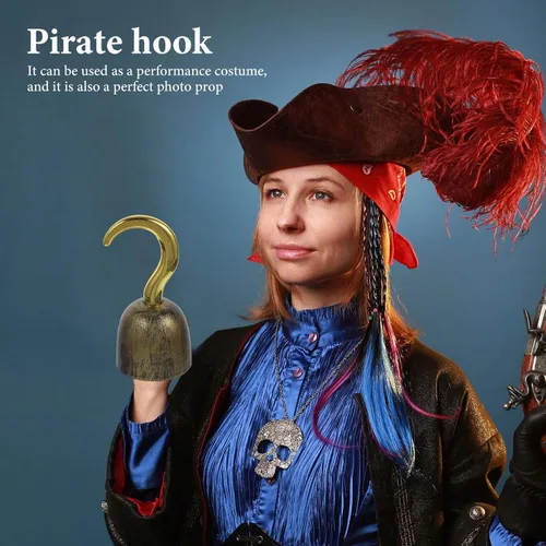 Vista 3 de Disfraz de Capitán Pirata Gancho – Ganchos de plástico para decoración de Halloween y Cosplay
