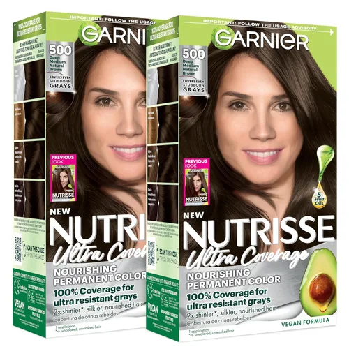 Vista 12 de Garnier Nutrisse Ultra Coverage - Tinte en crema nutritiva para el cabello, 200 negro suave oscuro (negro sésamo), tinte permanente para el cabello