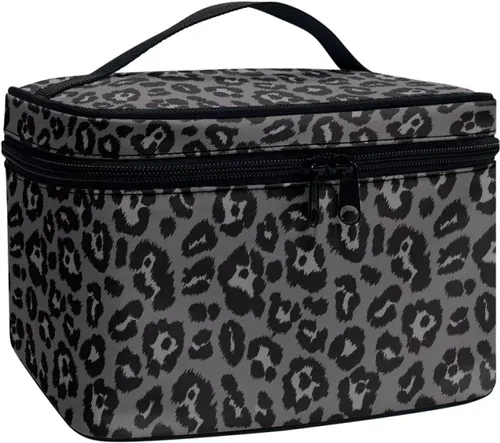 Vista 23 de Flashideas Bolsa de maquillaje para cosméticos Almacenamiento vertical Bolsa de maquillaje de viaje de gran capacidad, Caballo Azteca 1