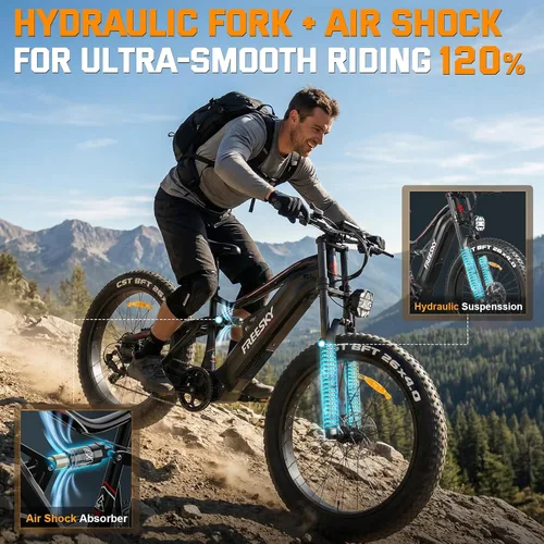 Vista 5 de FREESKY 3500W BAFANG Motor Electric Bike for Adults, 48V 30Ah Samsung Cells Battery Ebike 120 Miles, 38+MPH, 26" Fat Tire Dirt All-Terrain Mountain