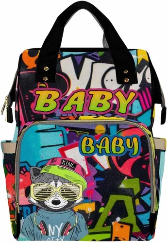 Vista 36 de Mochilas personalizadas con nombre personalizado para bebé, bolsa de pañales con monograma con bolsillos térmicos para adultos y niños, impermeable