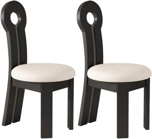 Vista 43 de YVYKFZD Dining Chairs Set, Solid Wood Dining Room Chair, Upholstered Kitchen Chairs, Unique Key-Shaped Living Room Chair, for Offices Bedroom Study