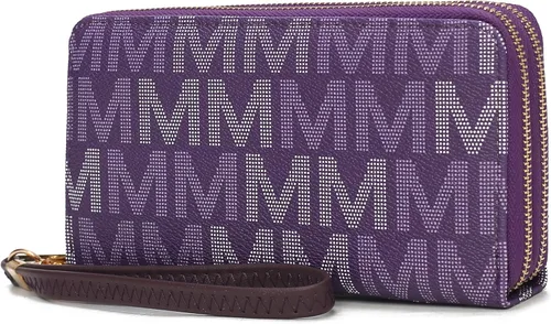 Vista 36 de MKF Collection Mia K - Cartera de pulsera para mujer, pequeña cartera de cuero vegano para tarjetas de crédito con cremallera y bolsillo