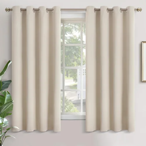 Vista 11 de YoungsTex - Cortinas blackout cortas, aislamiento térmico, ojales, oscurecen la habitación, privacidad, para cámper, sótano, cocina y baño, 2 Gris