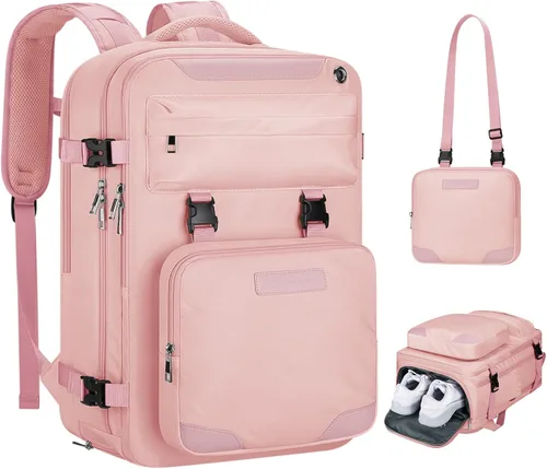 Vista 14 de Maelstrom - Mochila de viaje para hombres y mujeres, portátil de 17.3 pulgadas con compartimento para zapatos Detachable Crossbody Bag