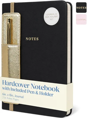 Vista 19 de WORLD TRAVELER Eccolo Medium Lined Journal Notebook, A5 Writing Journal, 256 Ruled Ivory Pages, Ribbon Bookmark