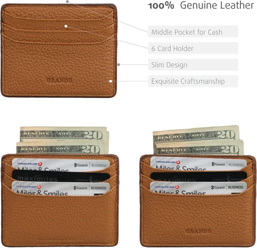 Vista 6 de Grande -3633 Estuches para tarjetas, Camello, Minimalista