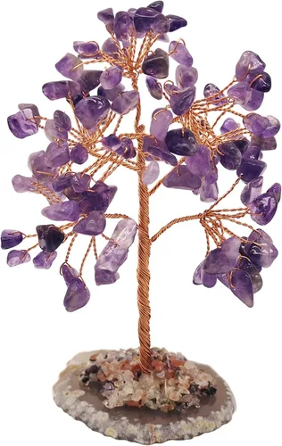 Vista 11 de Mina Heal Árbol bonsái de cristales curativos para decoración del hogar, decoración de habitación y escritorio de oficina, regalos espirituales