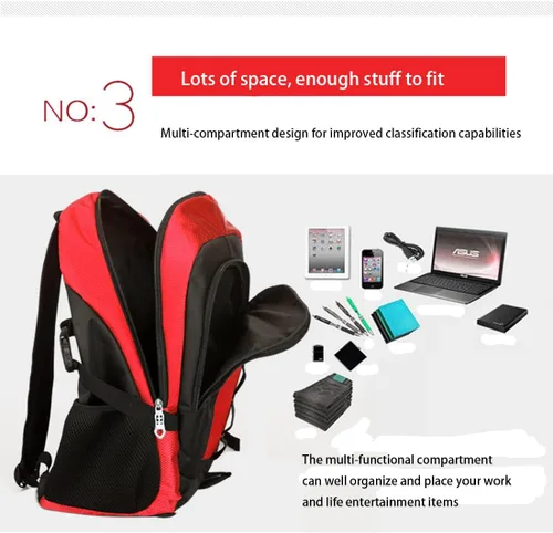 Vista 5 de KUJIAPIN Mochila para estudiantes con bloqueo de color Deportes Mochila para niños Mochila de escuela mediasecundaria Mochila escolar primaria