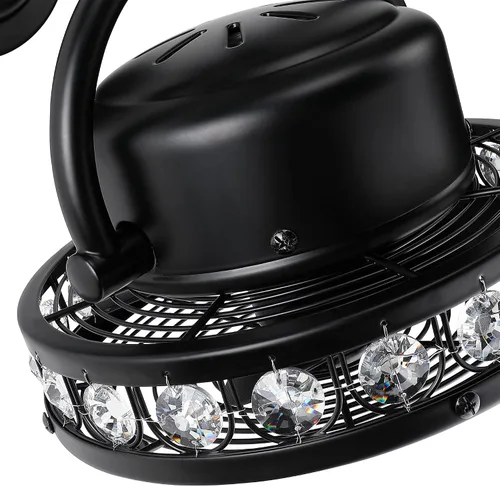 Vista 8 de Parrot Uncle Ventilador de pared de 10 pulgadas, ventilador de pared con brazo oscilante y plegable, diseño silencioso que ahorra espacio, dirección