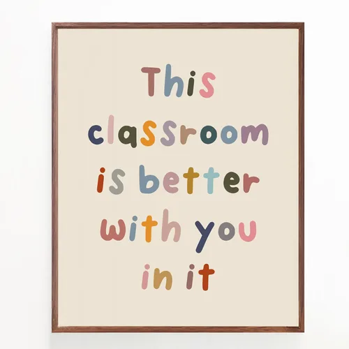 Vista 4 de Letreros de bienvenida con texto en inglés «This Classroom Is Better with You In It», póster de bienvenida para decoración de aula, arte de pared
