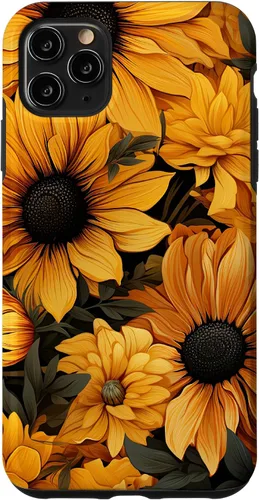 Vista 12 de iPhone 14 Flores de girasol hermoso floral amarillo patrón patrón caso