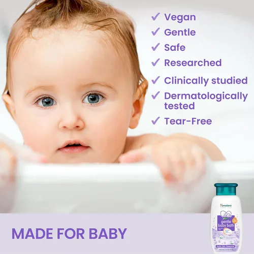 Vista 3 de Himalaya Gentle Baby Bath, Baby Wash, libre de parabenos, SLS/SLES y ftalatos (6.8 fl oz 1-PACK) Limpiador suave y no irritante para nutrir