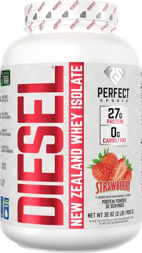 Vista 14 de PERFECT SPORTS Diesel 100% aislado de proteína de suero de Nueva Zelanda Endulzado con stevia, sin ingredientes artificiales, apto para dieta keto