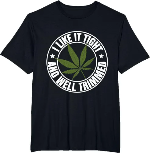 Vista 33 de Weed Cannabis Medical Marihuana I Like It Camiseta ajustada y recortada, Negro, S