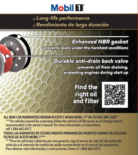 Vista 6 de Mobil 1 filtro de aceite de rendimiento extendido M1-108A