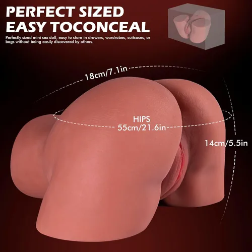 Vista 2 de Muñeca sexual masculina realista de 5.5 libras para hombres, juguetes sexuales masculinos para hombres, muñeca sexual marrón, culo grande, juguete