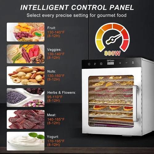 Vista 6 de Food Dehydrator,Freeze Drier, Stainless Steel Beef Veggies Dry Machine, Steak Aging Freezer Maker,for Jerky, Fruit, Meat, Beef(110v,10layer)