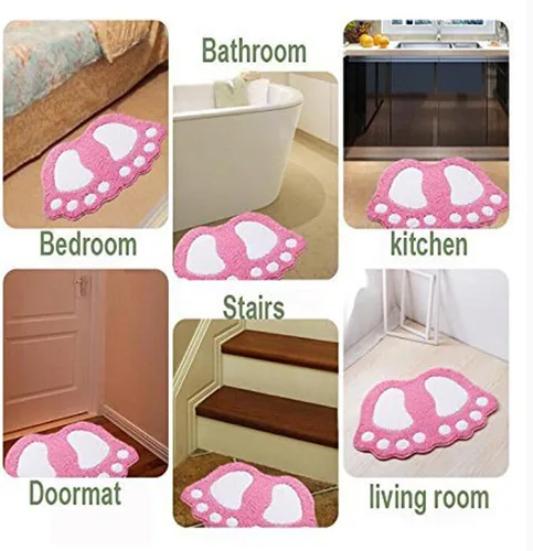 Vista 8 de MIFXIN Alfombra de baño con pies grandes, antideslizante, suave, absorbente, alfombra de área (rosa, 16 x 24 pulgadas)