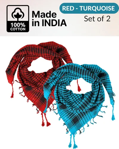 Vista 73 de LOVARZI Shemagh Cottons Arab Keffiyeh - Bufanda militar táctica para cabeza y cuello