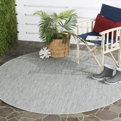 Vista 7 de Safavieh Colección Courtyard CY8022 Alfombra, 2 pies x 3 pulgadas x 5 pies, aguamarina y gris, impermeable, fácil de limpiar, sin pelusa