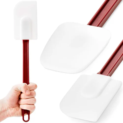 Vista 8 de Cuchara de silicona de grado profesional, resistente de 14 pulgadas. Rascador largo y resistente al calor, perfecto para utensilios de cocina