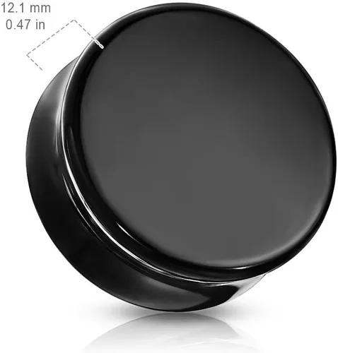 Vista 4 de soscene Calibres para los oídos de obsidiana negra maciza tapones para los oídos doble sillín