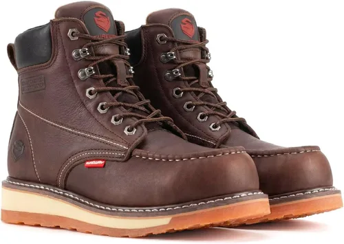 Vista 10 de SUREWAY Men's Heavy Duty Wedge Moc Toe Work Boots Soft/Composite/Steel Toe