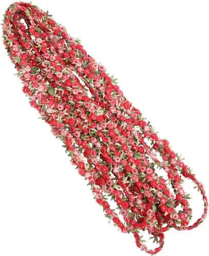 Vista 3 de Cinta de ajuste de encaje floral rojo oscuro 15 pies de encaje de flores bordadas para boda costura artesanía apliques