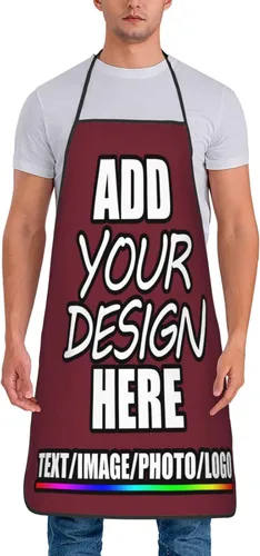 Vista 33 de Delantal personalizado personalizado para añadir nombre, foto, texto, logotipo, cocina ajustable para cocinero para hombres y mujeres