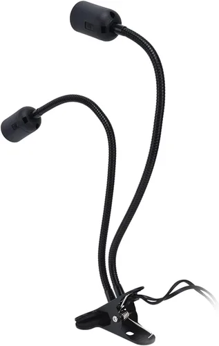 Vista 8 de Lámpara de escritorio LED de cuello de cisne con abrazadera, lámpara E27/E26, aluminio negro, brazo flexible de 20 pulgadas, luz portátil con clip