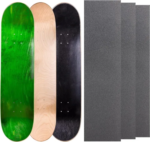 Vista 21 de Cal 7 Tablas de patineta de arce en blanco con cinta de agarre (paquete de 3, combinaciones)