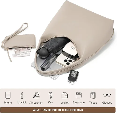 Vista 3 de MELOLILA Bolsos hobo pequeños para mujer, bolso hobo para mujer