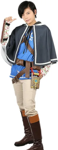 Vista 2 de Links Disfraz Deluxe Cape Belt Slate Legend Wild Version Cosplay Trajes