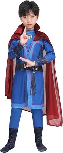 Vista 3 de Lyxaof Disfraz de Doctor Strange, disfraz de Dr.stephen, capa de superhéroe, capa de superhéroe, trajes de cosplay para niños