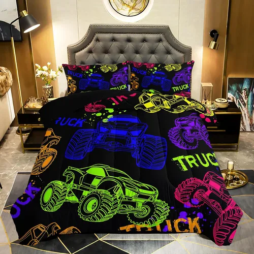 Vista 11 de QOOMO Juego de edredón de fútbol americano de 3 piezas, tamaño individual, juego de ropa de cama de fuego y agua para adolescentes, niños y niñas